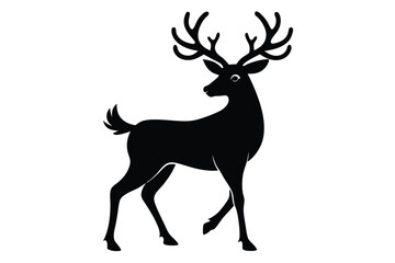 Obraz premium Christmas deer silhouettes on the white background