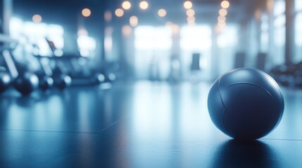Fototapeta premium 3D rendering of abstract blurred and defocused fitness equipment in a gym interior for background usage