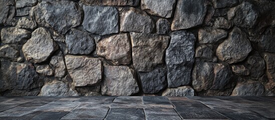 3D rendering of a grunge rock wall background