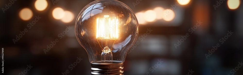 Poster 3d rendering of a light bulb