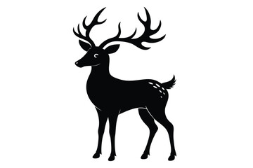 Obraz premium Christmas deer silhouettes on the white background