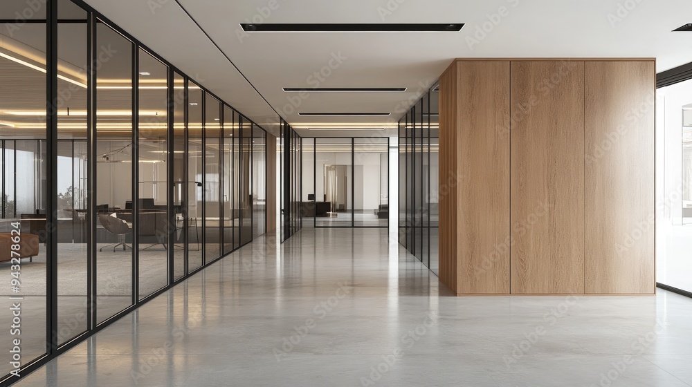 Poster interior space representation in 3d rendering without walls