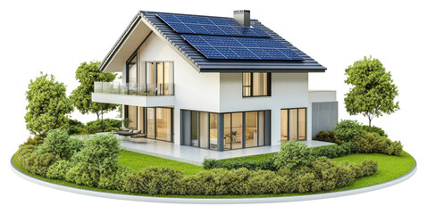 Fototapeta premium PNG Modern eco-friendly solar house