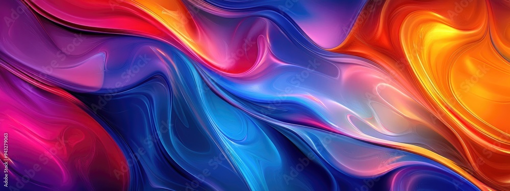 Poster colorful abstract background featuring a 3d cartoon rendering this modern graphic art showcases frac