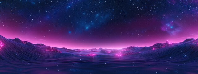 360 degree space background in a 3D cartoon rendering featuring a starry night sky panorama equirectangular projection and HDRI spherical environment map