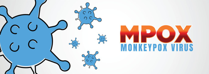 Monkeypox or mpox is a virus that infects humans through transmission from animals. web banner, header, and background cover for orthopoxvirus infectious zoonotic diseases