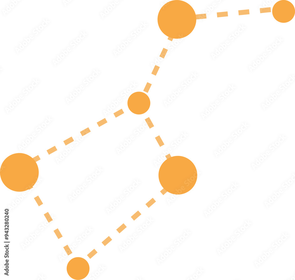Poster constellation of connected dots is representing a global network, symbolizing the interconnectedness