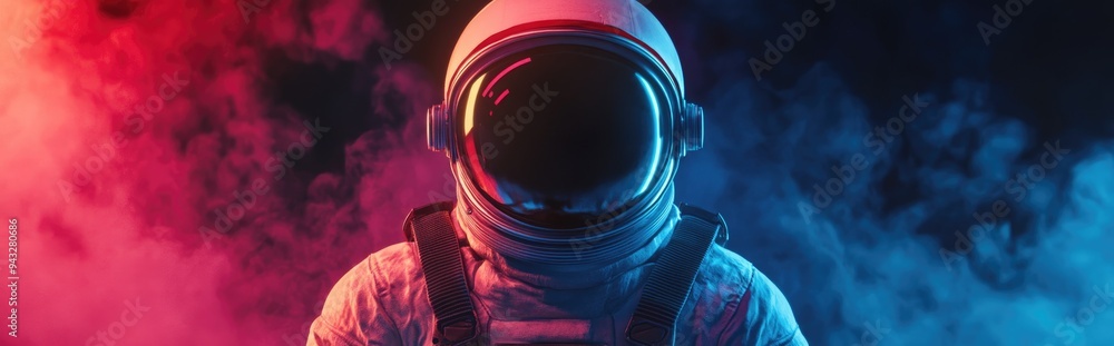 Poster 3d render illustration featuring an astronaut aboard a spaceship heading into the sky sci fi and fut