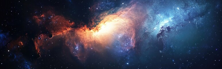 Fototapeta premium Beautiful galaxy in deep space featuring a 3D cartoon rendering Cosmic wallpaper