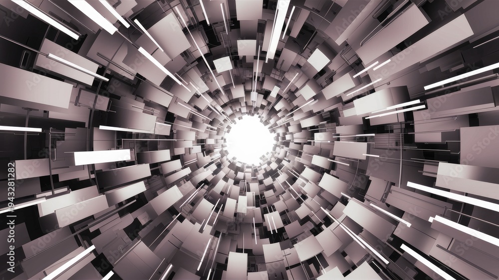 Aufkleber abstract seamless geometric shapes background featuring dynamic rectangles in white and gray tones, 
