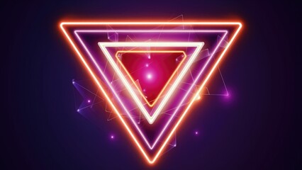 Naklejka premium Abstract vibrant glowing neon triangle illustration background