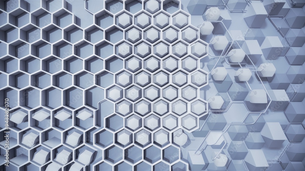 Poster abstract white honeycomb pattern on a light background. modern hexagonal design elements. versatile 