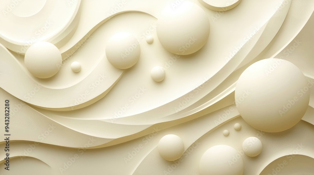 Poster brilliant cream circles creating an abstract background design