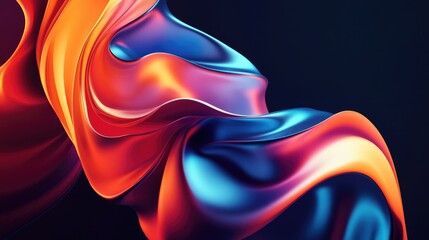 Fototapeta na wymiar Colorful abstract shape on a dark background 3D rendering