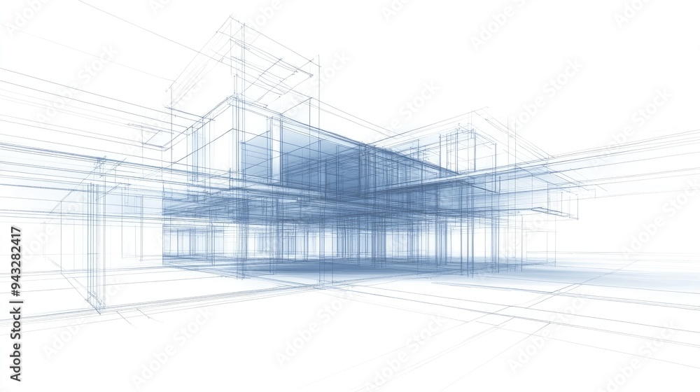 Poster architecture blueprint design for a building structure