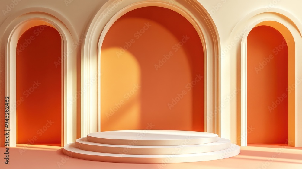 Poster 3d rendered abstract podium platform for product display background