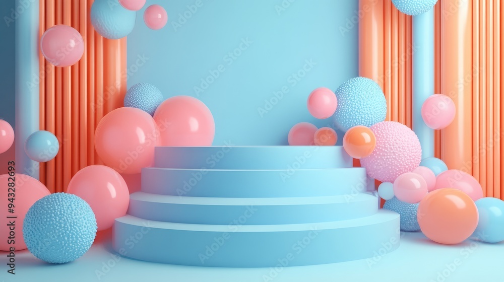 Poster 3d rendering of an abstract background suitable for product display in an exhibition setting