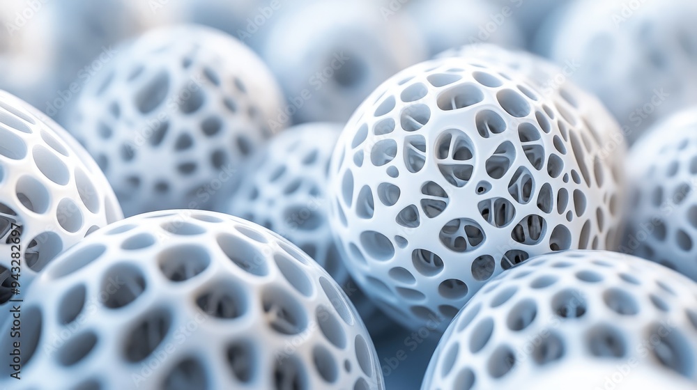 Poster 3d rendering of abstract white geometric forms