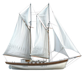 Obraz premium PNG Elegant sailboat with white sails