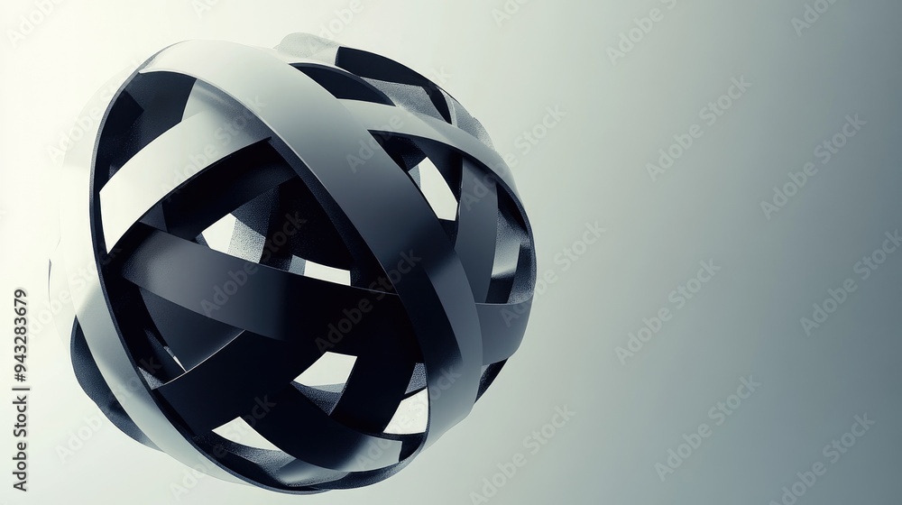 Aufkleber abstract spherical shape featuring a geometric backdrop rendered in 3d