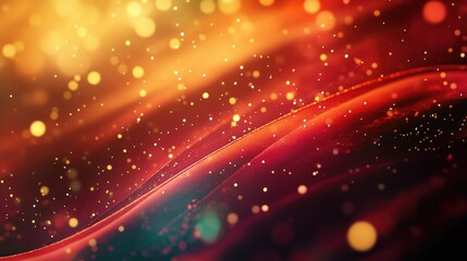 Obraz premium Abstract illustration featuring a vibrant red multicolored background complemented by a soft bokeh effect