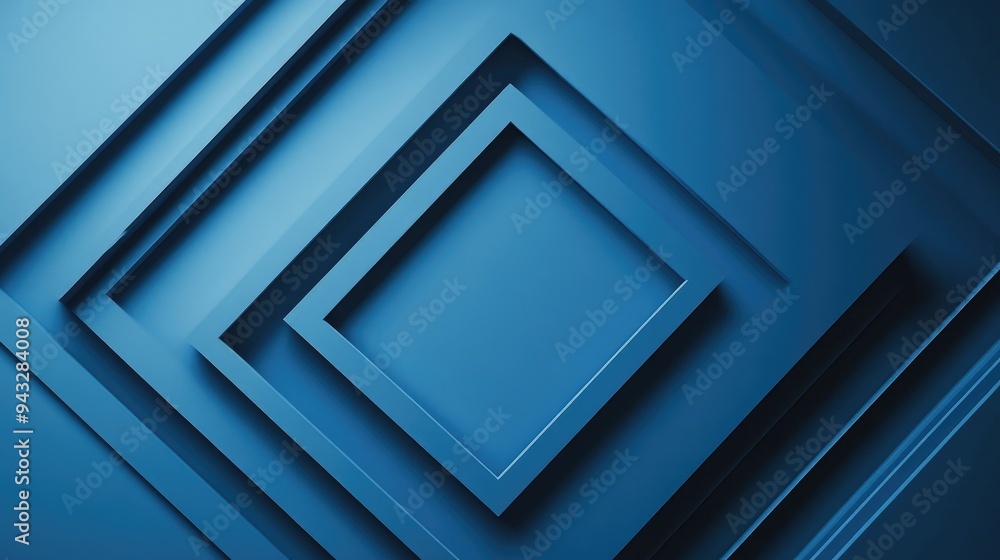 Poster abstract background featuring blue diagonal stripes within a square frame