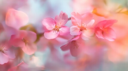 Fototapeta premium Abstract background featuring blurred spring blossoms