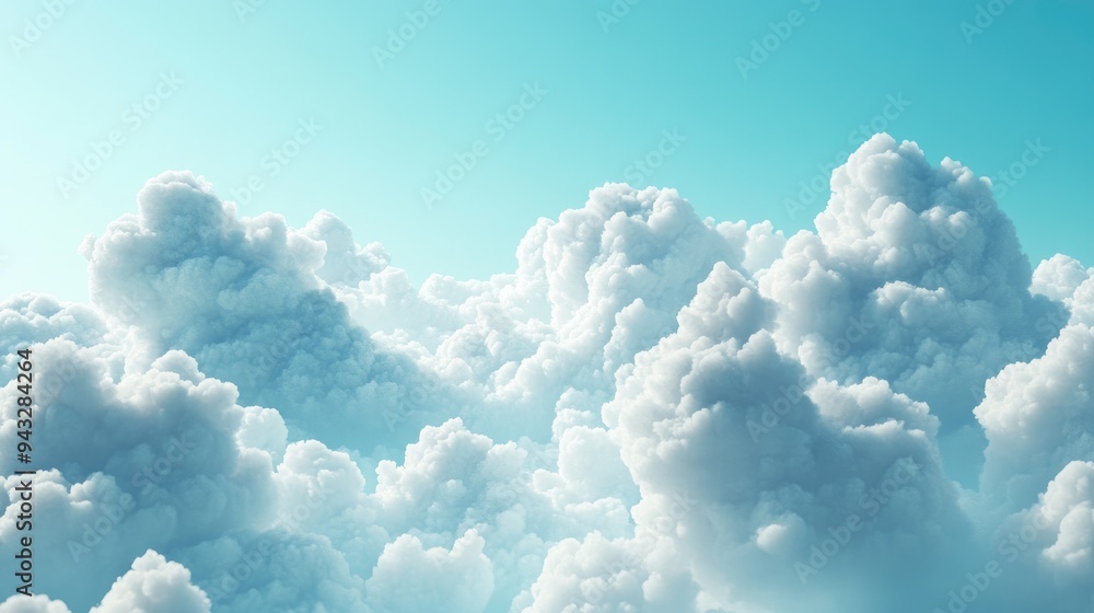 Aufkleber abstract background of a cloudy blue sky featuring delicate clouds in a 3d rendering style