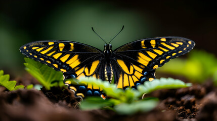 Fototapeta premium Close Butterfly Plant