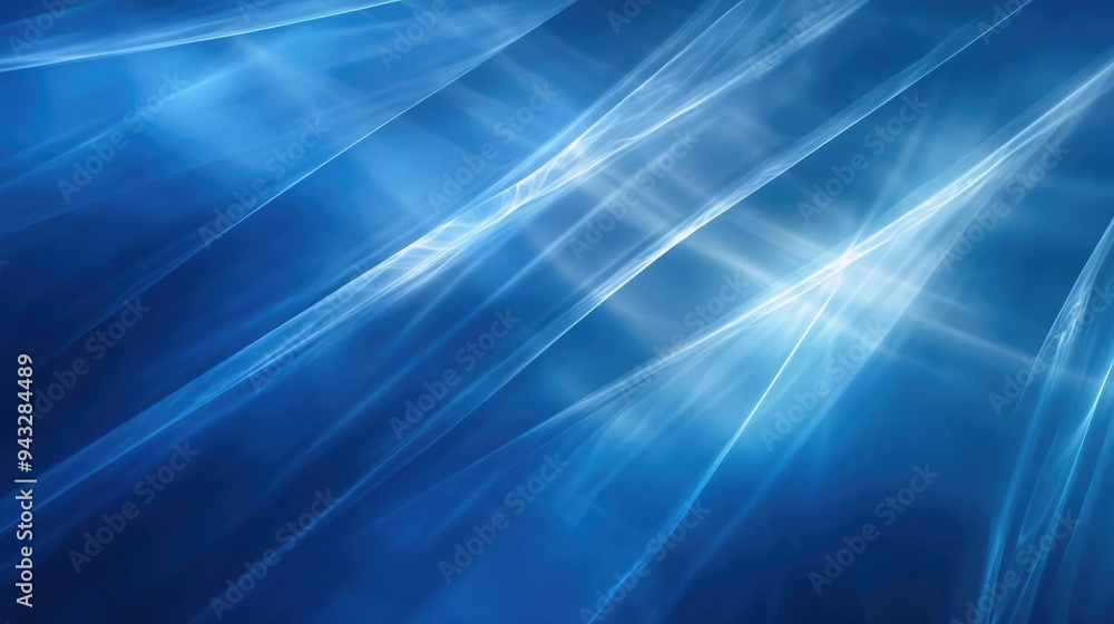 Poster abstract blue background featuring intersecting glowing rays