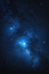 Fototapeta premium Night Sky Nebula, A breathtaking view of a starry night sky featuring a stunning blue nebula, perfect for showcasing the beauty of the cosmos
