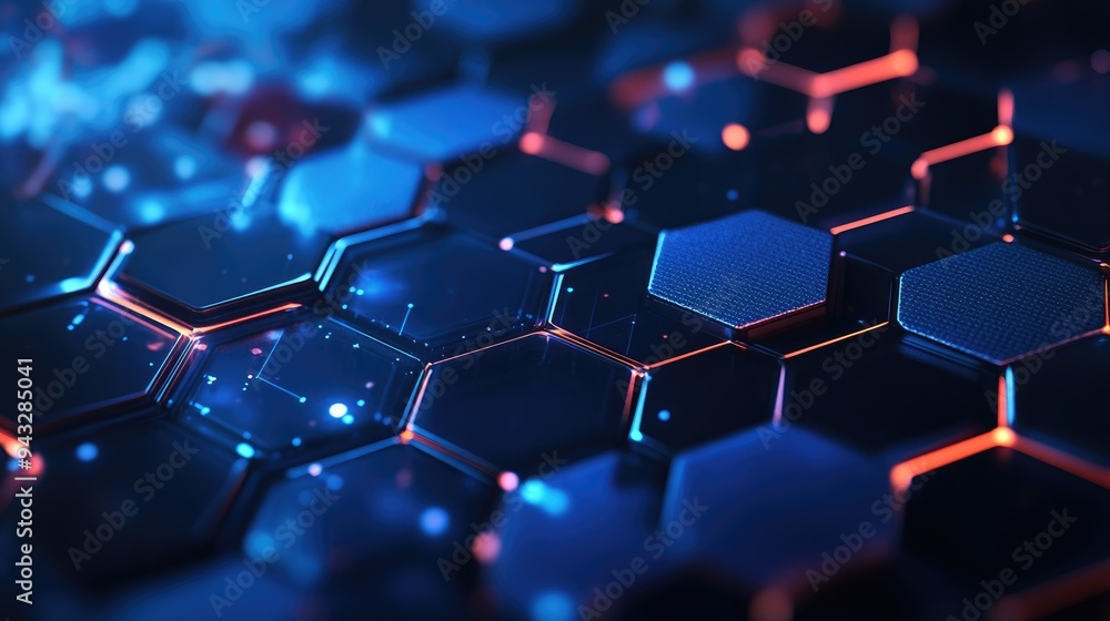 Aufkleber abstract hexagon backdrop featuring a technological polygonal design with a focus on digital futuris