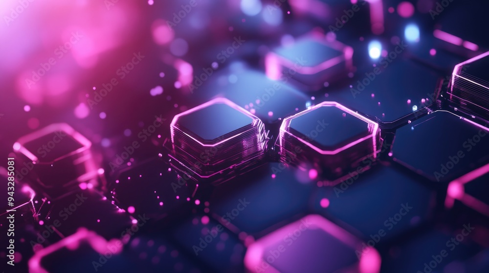 Poster abstract hexagonal background featuring a technology inspired polygonal design with a focus on digit