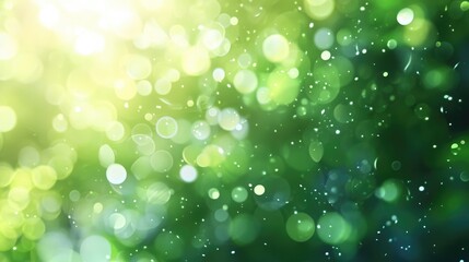 Obraz premium Abstract illustration featuring a blurred green background with defocused bokeh effects