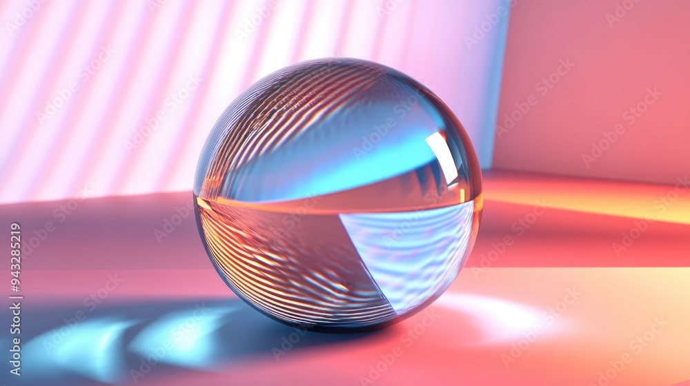 Aufkleber abstract spherical shape featuring a geometric backdrop rendered in 3d