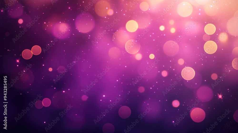 Poster bokeh effect on a soft blurred purple backdrop