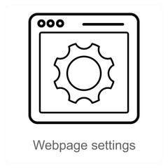 Webpage Settings and internet icon concept