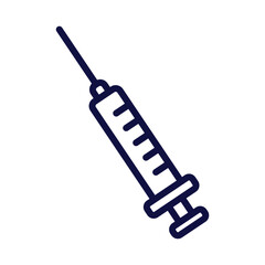 Syringe outline. Medical icon. Vector illustration isolated on white background