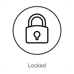 Locked and password icon concept