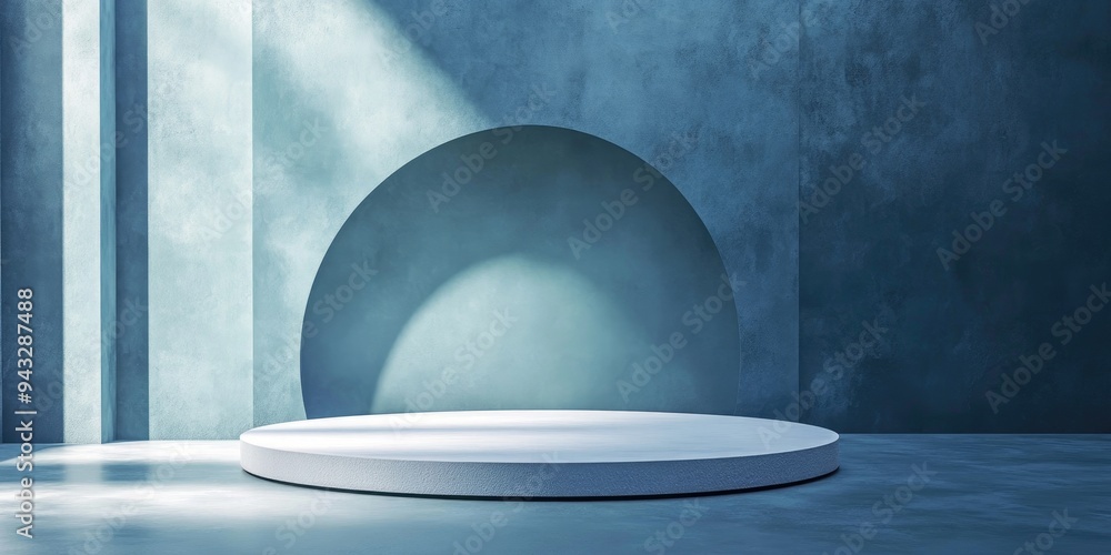 Poster 3d rendered platform podium for abstract product presentation background template