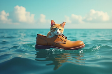 cat on the beach