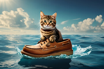 cat on the sea