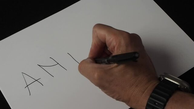 Palabra animo escrita