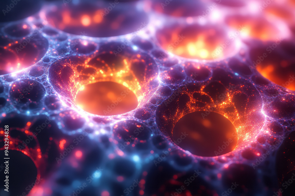 Leinwandbilder a complex fractal pattern with infinite loops and bright colors, as a digital background,