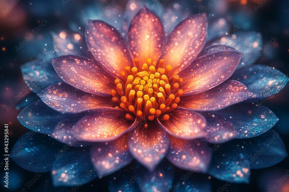 Aufkleber a kaleidoscope effect with bright colors and symmetrical patterns, ideal for a digital backdrop,