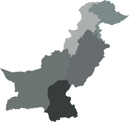 Fototapeta premium Pakistan map gray color with white background