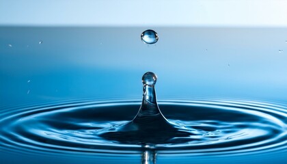 水滴が水面に落ちた瞬間