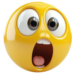 Fototapeta premium Surprised emoji sticker transparent background PNG clipart