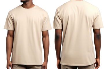 Blank beige t-shirt mockup clothing apparel undershirt.
