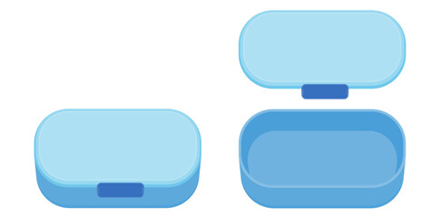 蓋をあけられるシンプルな空の弁当箱